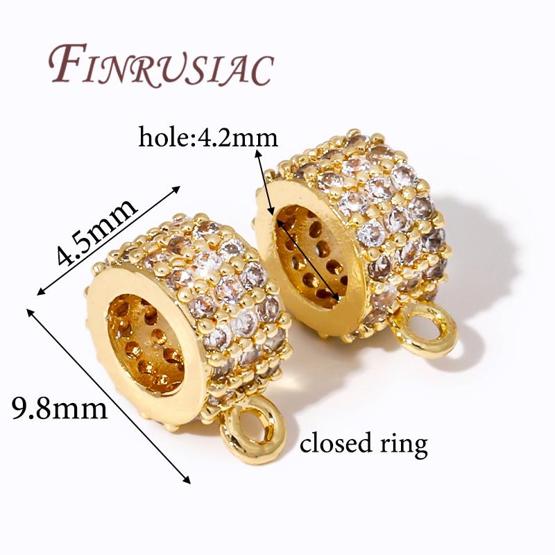 18K Gold Plated Brass with Zircon Pendants Bail With Closed Ring,Bale For Pendant Accessories For Jewelry,DIY Bracelets Findings