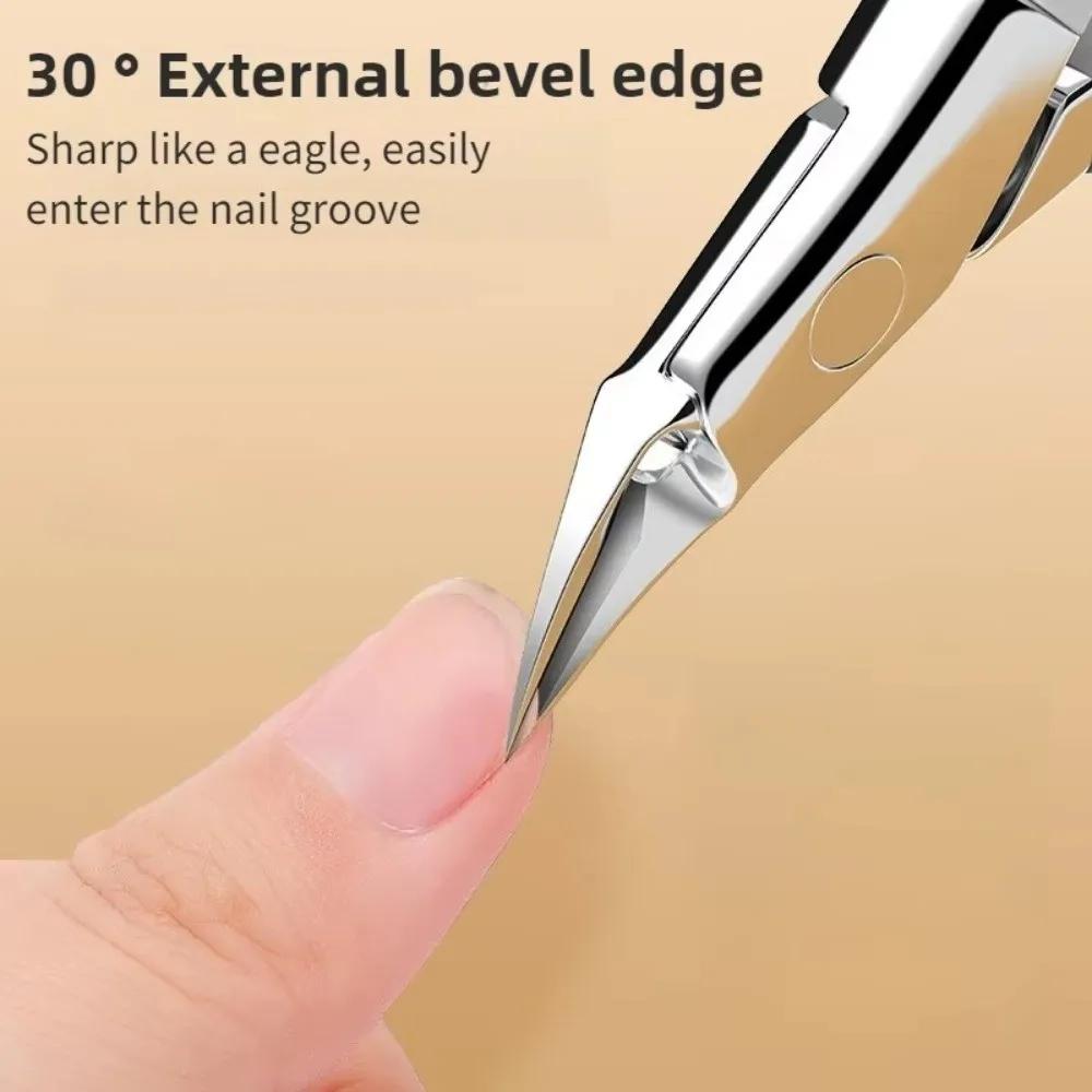 Large Jaw Toenail Clippers Slanted Design Anti-Splash Ingrown Nails Trimmer Stainless Steel Thick Nails Nail Clippers