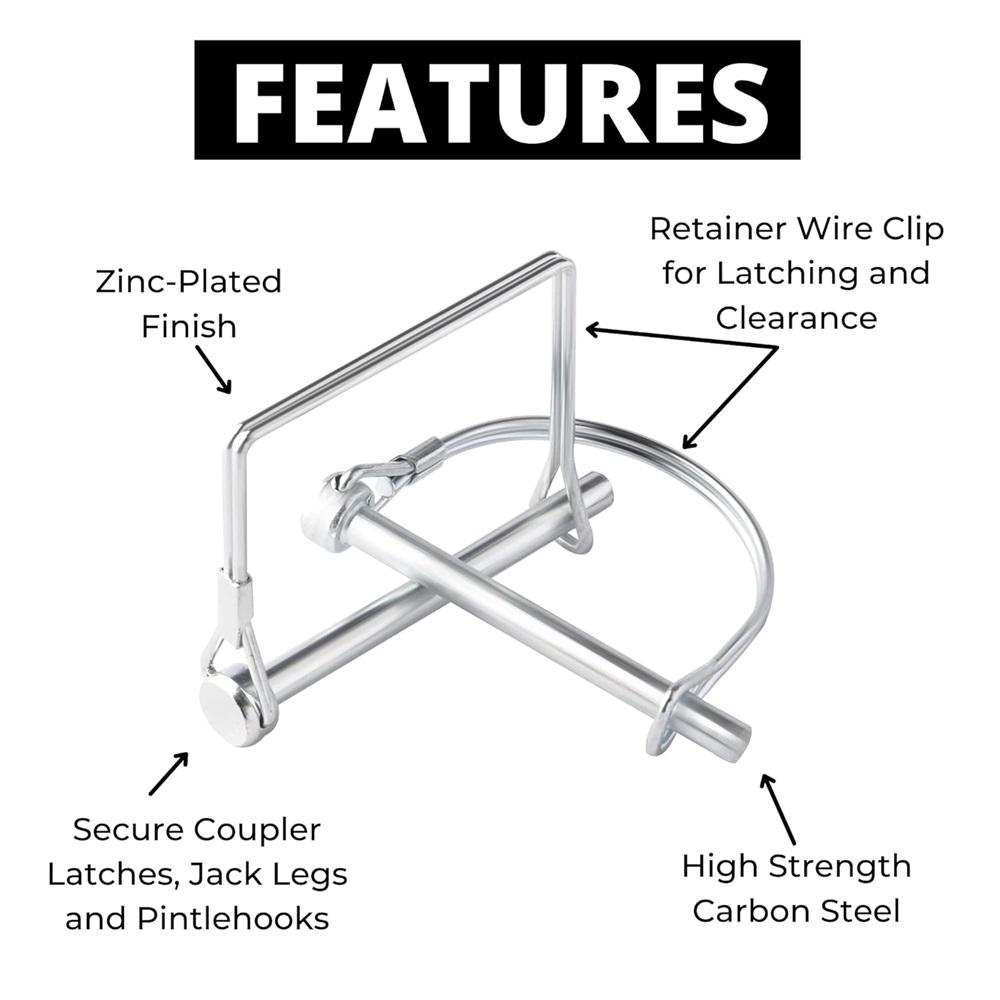  10-piece Trailer Pin Set – 2-3/4 Inches X 1/4 Inches (length X Width) – Suitable For Agricultural Trailers, Gardening Equipment, And Hook Systems.