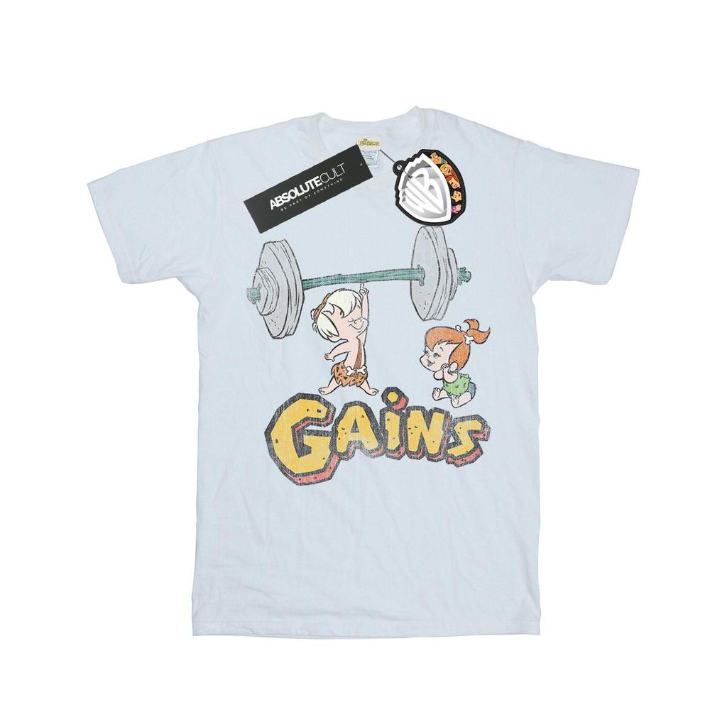 The Flintstones Womens/Ladies Bam Bam Gains Distressed Cotton Boyfriend T-Shirt