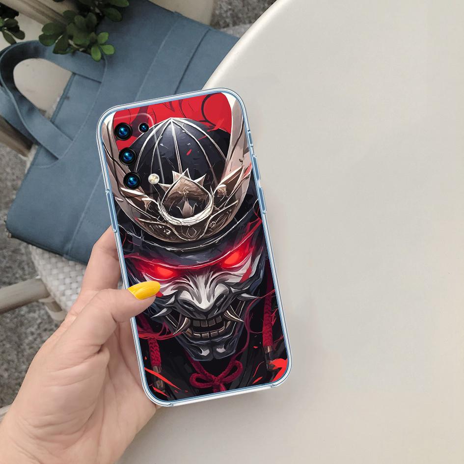 LO55 Japan Samurai Mask Soft Shell Transparent Phone Case for Samsung Galaxy A04 A04S A14 A23 A34 A54 M23 M33 M52 M53