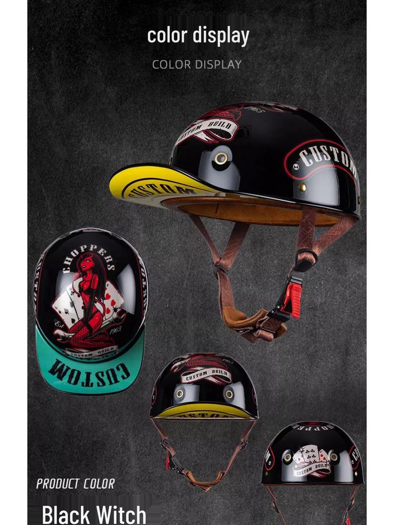 Retro Electric Vehicle Riding Helmet - Unisex, Lightweight, All-Season