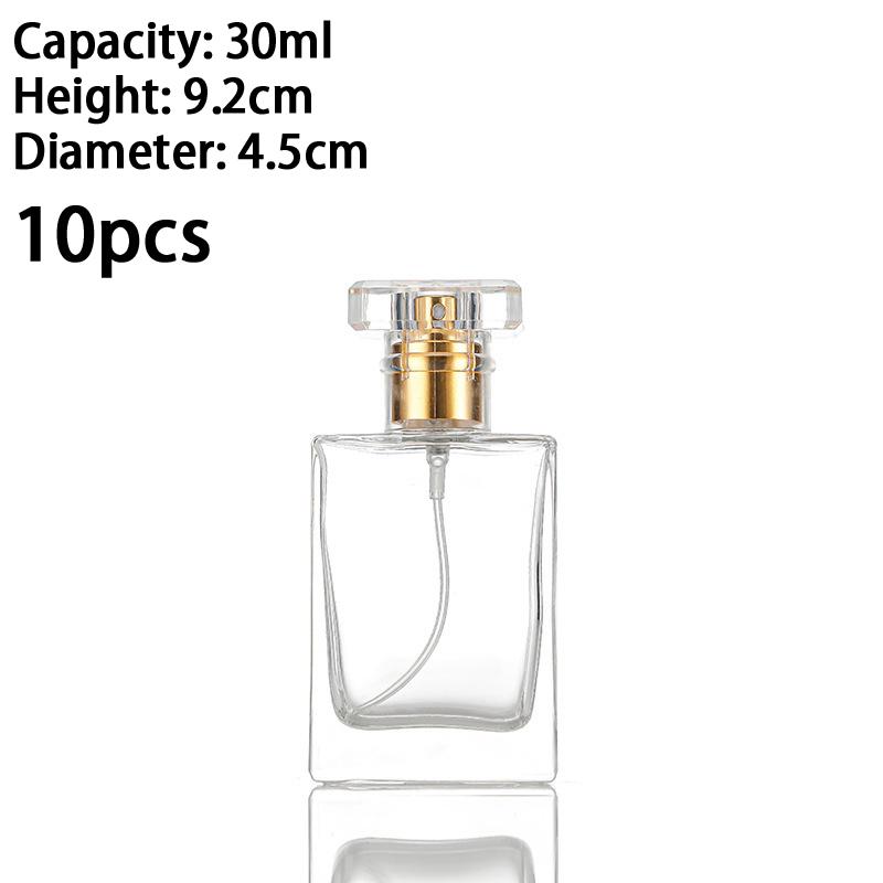 10Pcs 30/50Ml Perfume Bottle Gold Silver Empty Bottle Spray Bottle Portable Perfume Dispensing Bottles