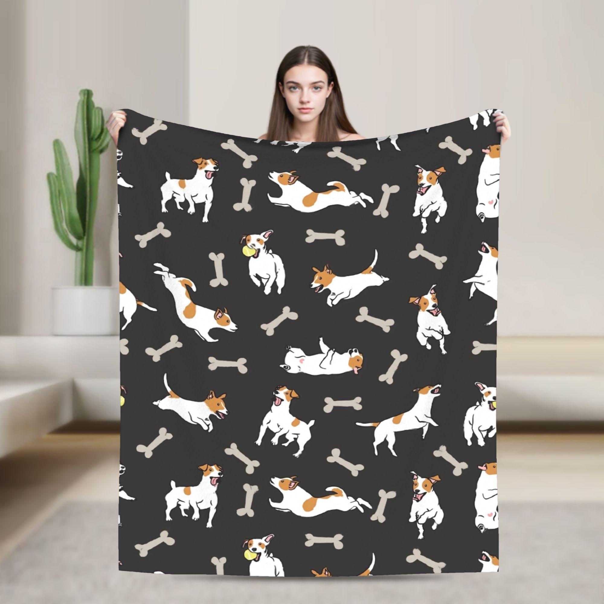 Jack Russell Terrier Dog Cute Animal Blanket Quality Super Warm Throw Blanket Winter Travel Couch Bed Fashion Bedspread 130x150cm