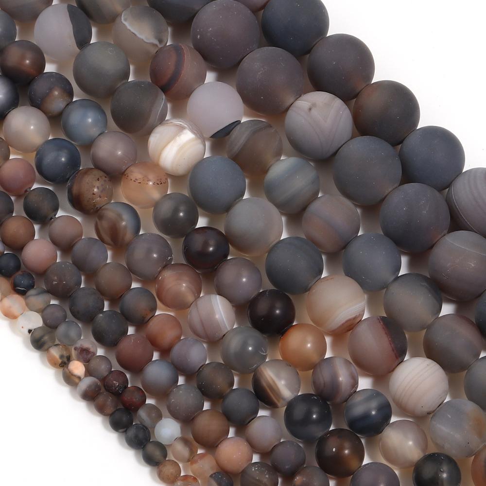 4 6 8 10 12mm Natural Stone Beads Matte Black Stripe Agate Round Loose Beads For Jewelry Making DIY Bracelet Necklace Supplies