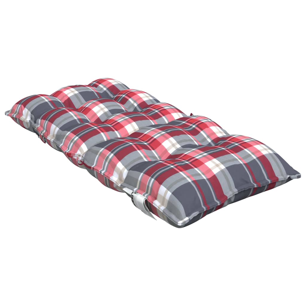 Low Back Chair Cushions 6 pcs Red Checkered Pattern Oxford Fabric