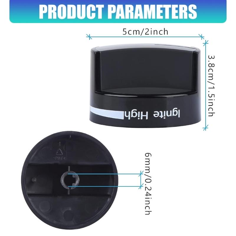 Replacement Knob For Gas Stove WFG320 WFG505 WFG510 WFG520 WFG524 Models Plastic Materials Easy To Installion
