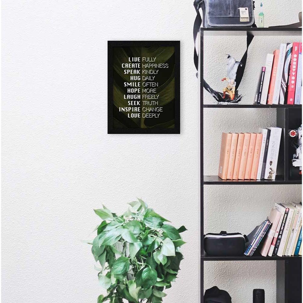 Motivational Quote Live Fully Wall Frame Art Painting, Multicolor, Motivational, 10 X 13 Inches, Set of 1