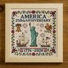 America Stitch Anniversary Cross US 250th Patriotic Cross Stitch Kit Beginner-Friendly Commemorative