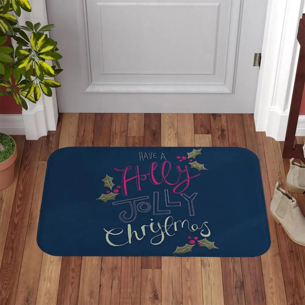 Tapete de Chão Feliz de Natal para Banheiro Macio, Cozinha, Quarto, Entrada Tapete de Porta de Boas-Vindas, Decoração de Casa