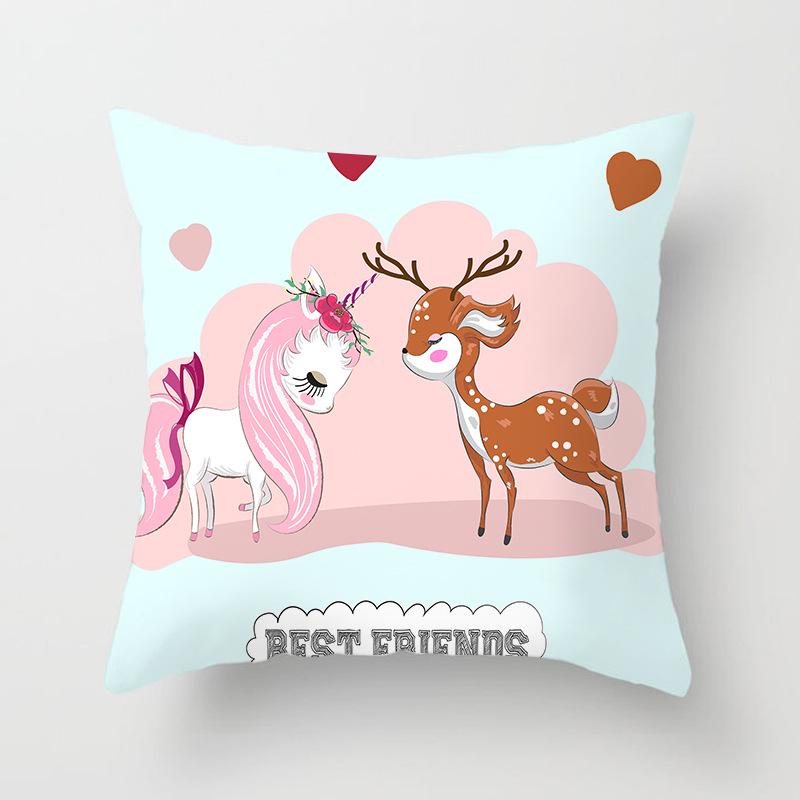 Internet Celebrity Cute Animal Pillow Cover Living Room Sofa Cushion Cover Bedside Pillow Cover
