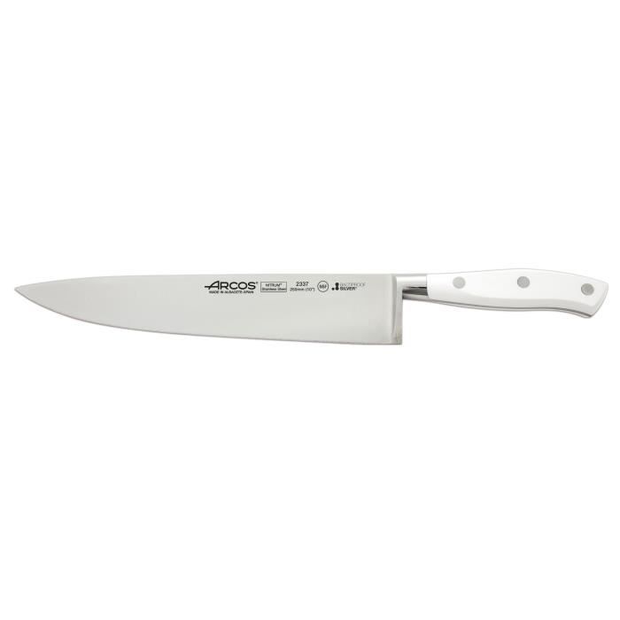Couteau De Chef À Émincer Lame En Acier Inoxydable Riviera-Blanc25cm