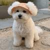 Adjustable Dog Fisherman Hat Breathable Cartoon Print Cat Bucket Hat with Ear Hole UV Protection Cat Sunscreen Hat