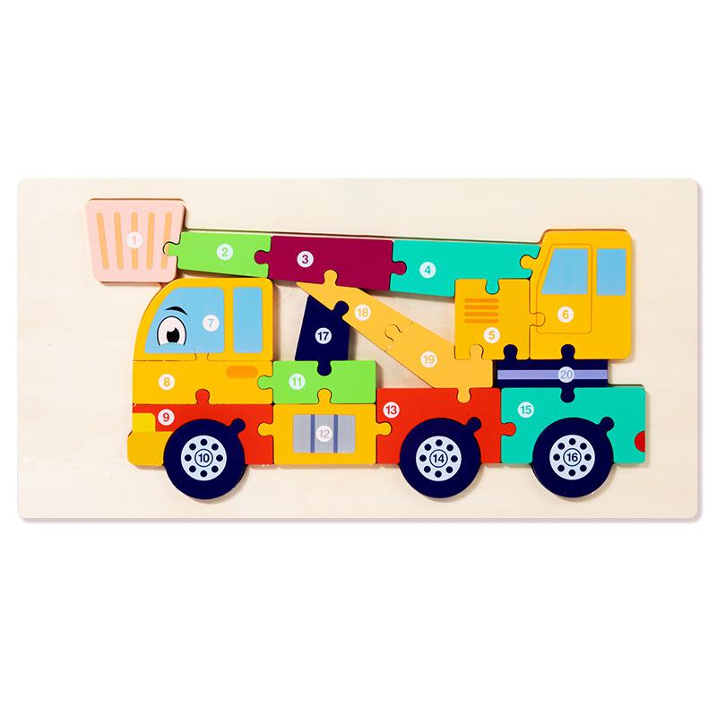 Children'S Early Education Puzzle Large Buckle Three-Dimensional Dinosaur Animal Digital Cognition Puzzle Puzzle Toy