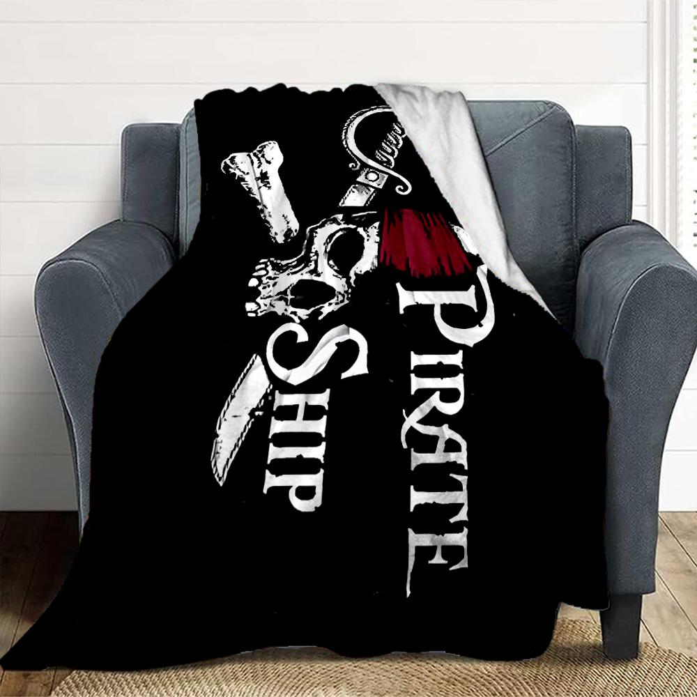 Pirate Ship Flannel Blanket Throw Blanket Soft Warm Sofa Bed Camping Home Decor Unique Christmas Gift C9261828