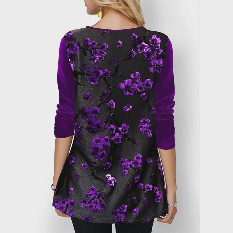 Wiosenno-jesienne damskie luźne topy z nadrukiem – moda europejska i amerykańska