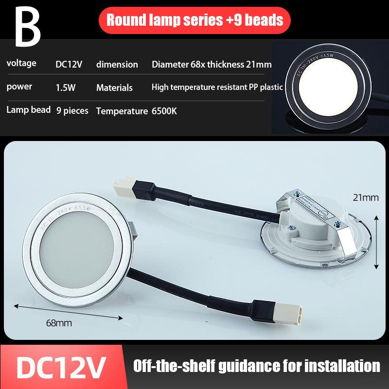 Digestoř 68 mm, LED žárovka 12 V DC 1,5 W Kuchyňský sporák Světlo Lampa Skříňka Skříň Skříňka Světlo Úspora energie