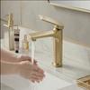 Modern Brushed Gold Bathroom Sink Faucet | Hot/Cold Water Mixer Tap, Short And Hight Finishes Available