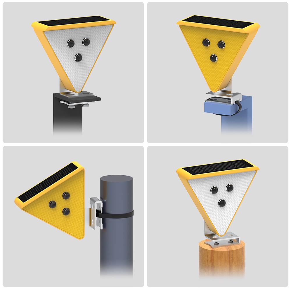Solar-Powered Red and Blue Traffic Strobe Light for Road Construction and Nighttime Safety