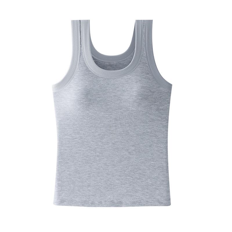 

Plus Size Women s Camisole Vest with Chest Pads - European Sizing, XXL (200 Jin) M серый