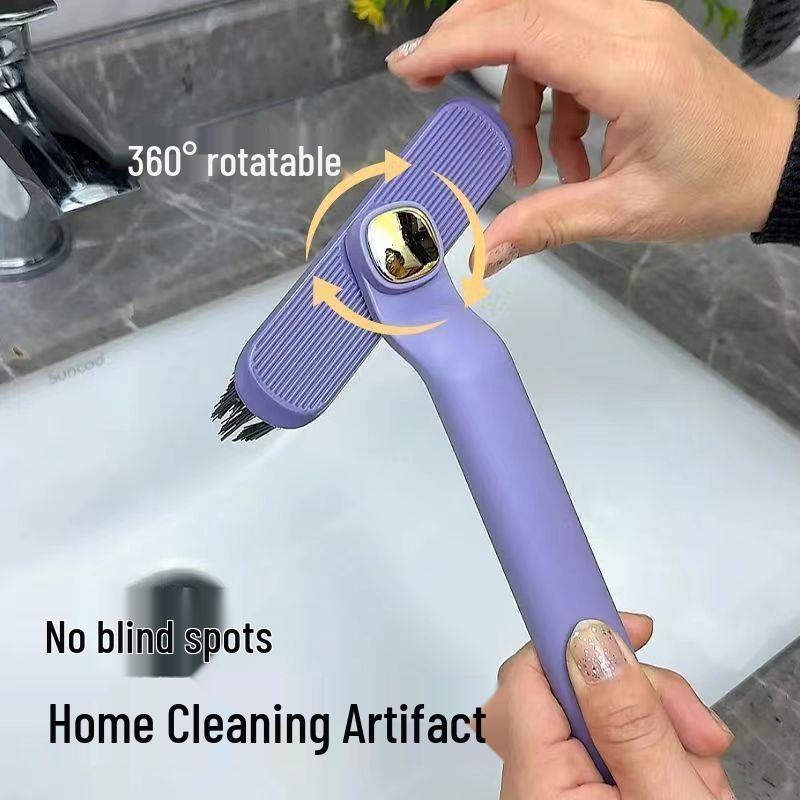 360° Rotating Multi-Functional Brush: Ideal for Toilets, Floors, and Bathrooms with a Long Handle.