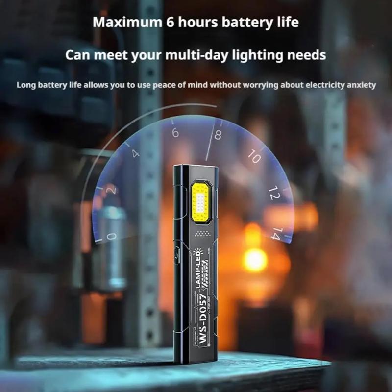 Led Keychain Flashlight Rechargeable 550Lm Portable Mini Torch Pocket Lantern Flood Work Light With Magnet For Emergency