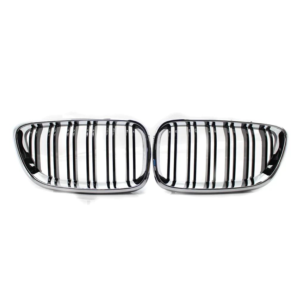 Gloss Black M Color Dual Slat Front Hood Kidney Grilles Grill Compatible For BMW F22 F23 M2 2014-2018 For BMW 225i 218i 220i