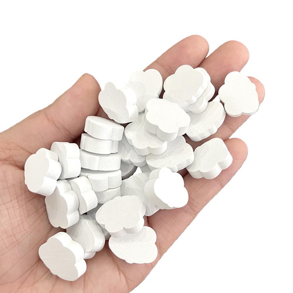 30Pcs 17*14*5Mm Wooden Game Tokens - Big Cloudcottons Shapes For Board Games Chess Card Markers Tabletop Accessories Diy