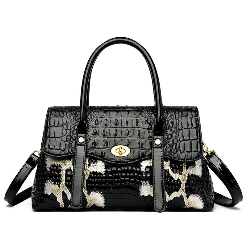 

Сумка из лакированной кожи крокодила из искусственной кожи для женщин, сумка через плечо для женщин, сумка-мессенджер, сумка-тоут, модная роскошная дизайнерская сумка