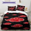 Naruto Pattern Bedding Quilt Set Quilt Cover Pillowcase Home Birthday Gift(1 * Duvet Cover + 2 * Pillowcase, Without Core)