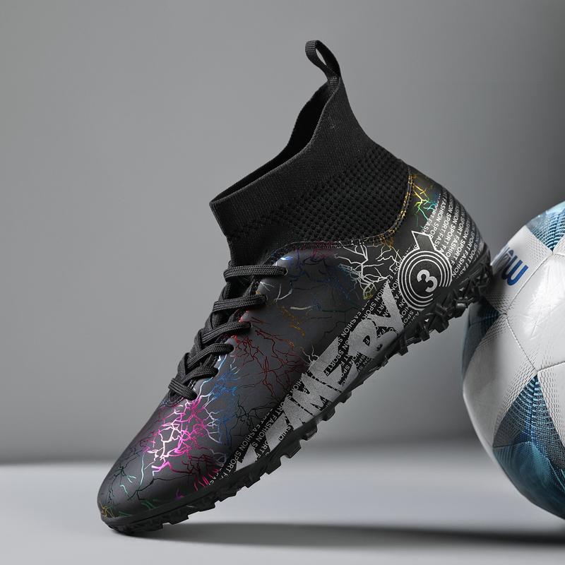 2024 Men's Soccer Shoes Large Size Ultralight Football Boots Boys Sneakers Non-Slip AG/TF Soccer Cleats Ankle Boots Unisex