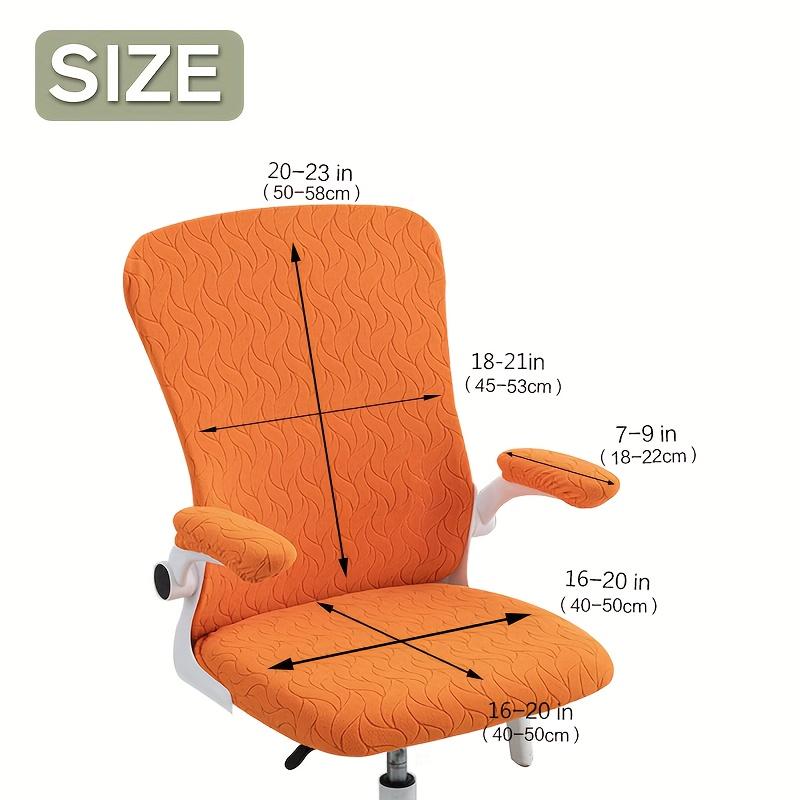 4Pcs Solid Color Jacquard Stretchable Computer Office Chair Covers Soft Dustproof Pet Scratch Resistant Retractable Chair Covers