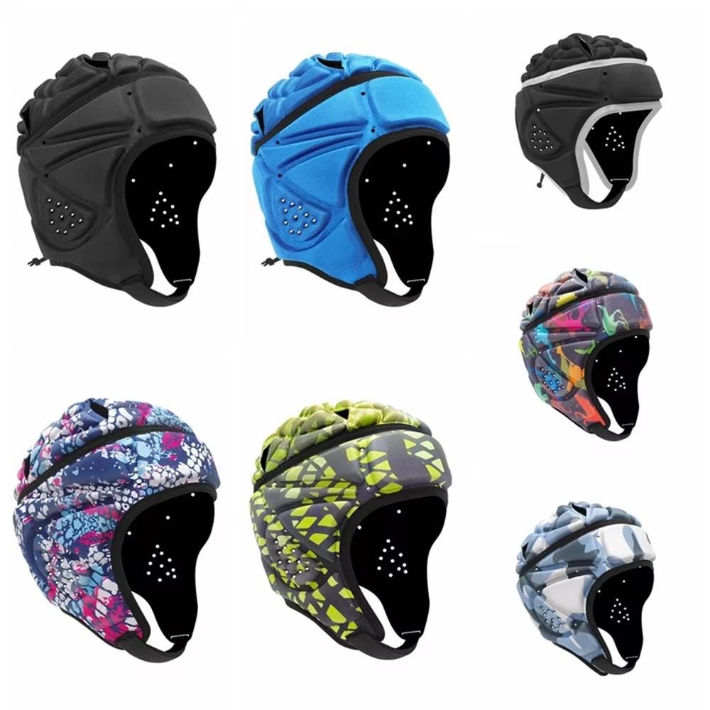 Adjustable Kids Outdoor Sports EVA Football Helmet Goalkeeper Shockproof Soft Rugby Helmets for Football & Rugby