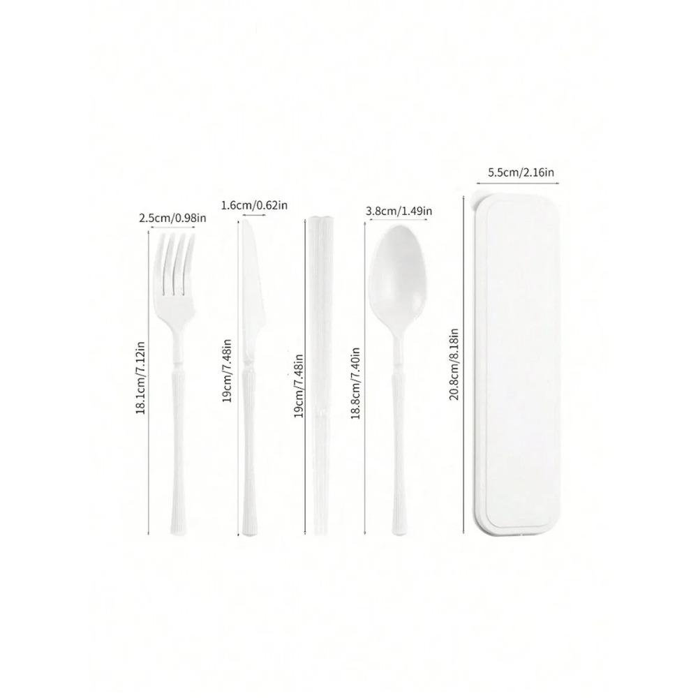 1pcs Knife, fork, spoon and chopsticks plastic tableware set, reusable, suitable for picnics, camping, and student supplies