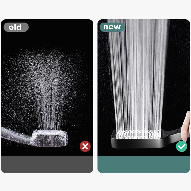 Nastavitelná sprchová hlavice 3 režimy Dešťová sprcha Velkoprůtoková sprchová hlavice Vysokotlaká sprchová baterie Úsporná sprchová baterie Koupelnové doplňky