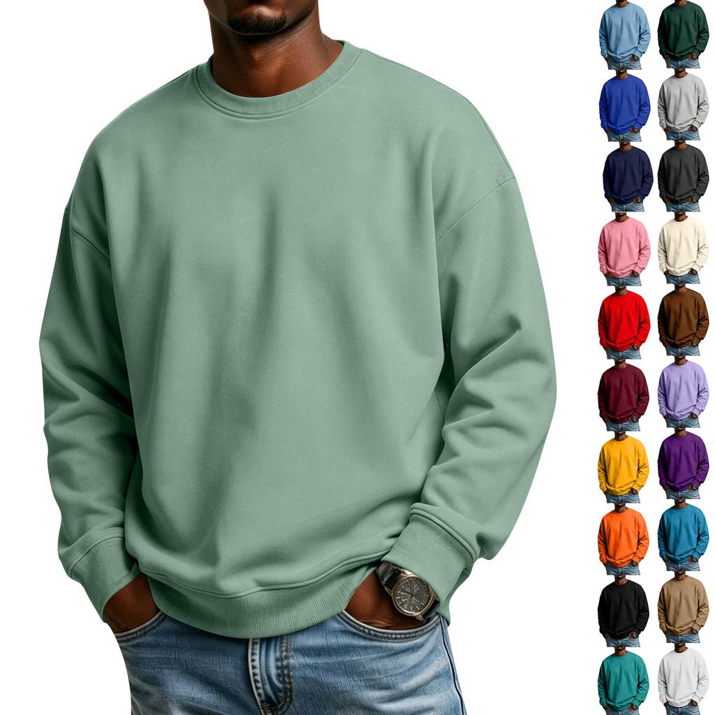 Men's Casual Long Sleeve Lined Sweatshirt for Outdoor Sports and Everyday Wear