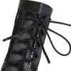 Women's High-heeled Short Boots Sexy European and American Style Waterproof Platform Thick-heeled Large-size Net Boots