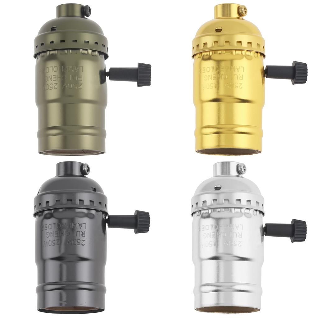 Vintage Retro Industrial Edison E26 E27 Pendant Lamp Socket Medium Base Ceiling Hanging DIY Lighting Project Knob Switch Secure Connection