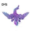 Figurita de Dragón Volador Impresa en 3D Articulaciones Móviles Figura de Dragón Colorida Modelo de Dragón Alado Articulado Juguete Fidget Adorno Decorativo de Escritorio