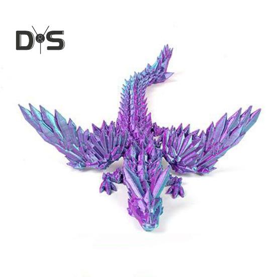 Figurita de Dragón Volador Impresa en 3D Articulaciones Móviles Figura de Dragón Colorida Modelo de Dragón Alado Articulado Juguete Fidget Adorno Decorativo de Escritorio