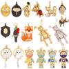 Pingente Charme de Animal Pássaro Gato Coelho Coruja Raposa, Colar Pulseira de Urso Elefante Dourado Zircônia Único para Suprimento de Joias L43