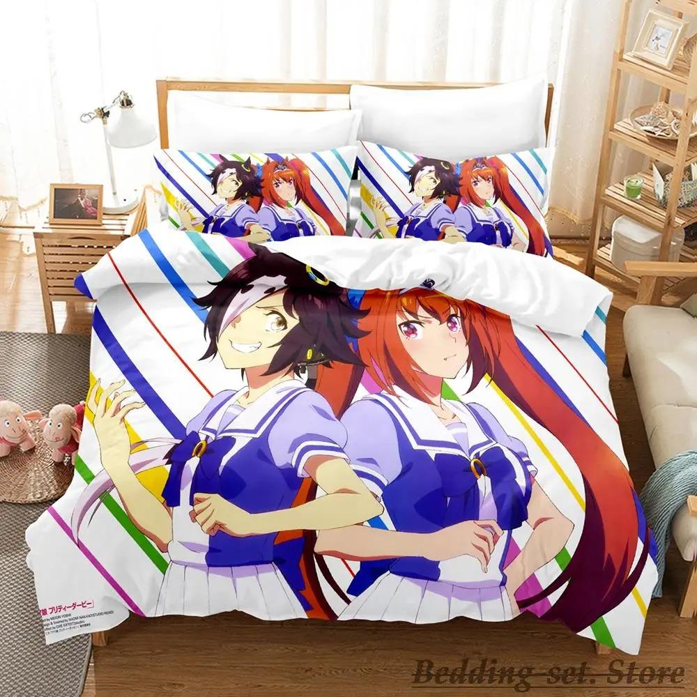 Pretty Derby Ložní souprava Jednolůžková Dvojlůžková Plná Queen King Size Ložní souprava Ložnice pro dospělé Dětská Ložní povlečení Anime parure de lit Bed