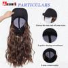Synthetic Wig Hat with Natural Wave Hair Extensions Attached for Woman Baseball Cap Wig Black Curly Wavy Hairstyle Adjustable