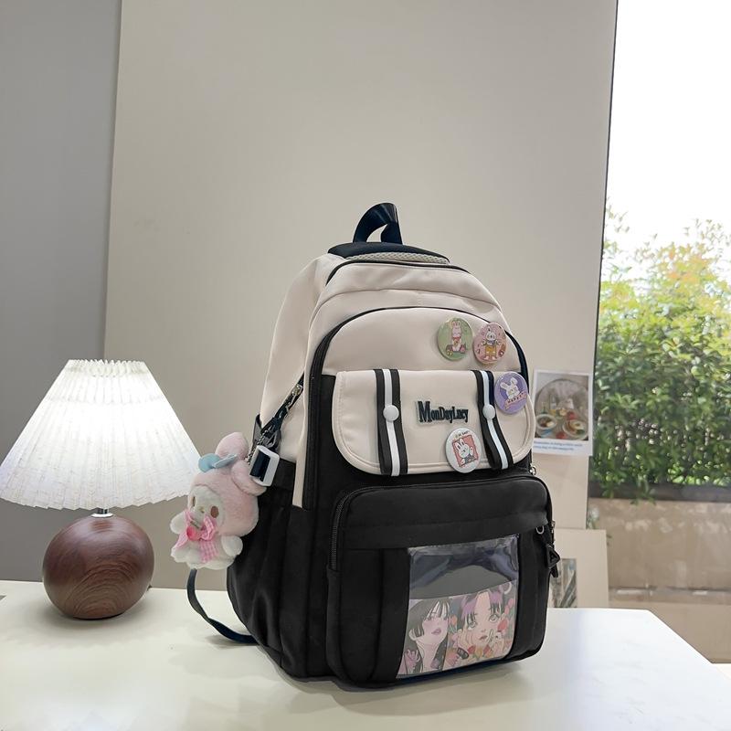 Large-capacity backpack, new high-value college style, fresh, sweet and cute, junior high school students