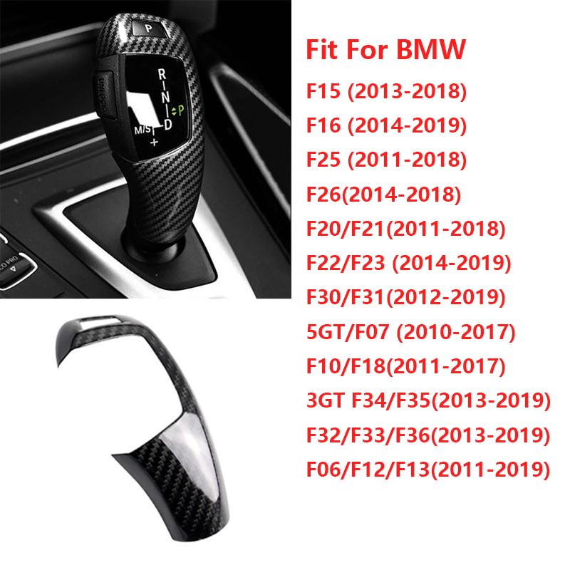 Carbon Fiber Gear Shift Knob Cover Cap For BMW 1 2 3 4 5 6 Series X3 X4 X5 X6 F20 F22 F30 F34 F36 F10 F11 F06 F25 F26 F15 F16