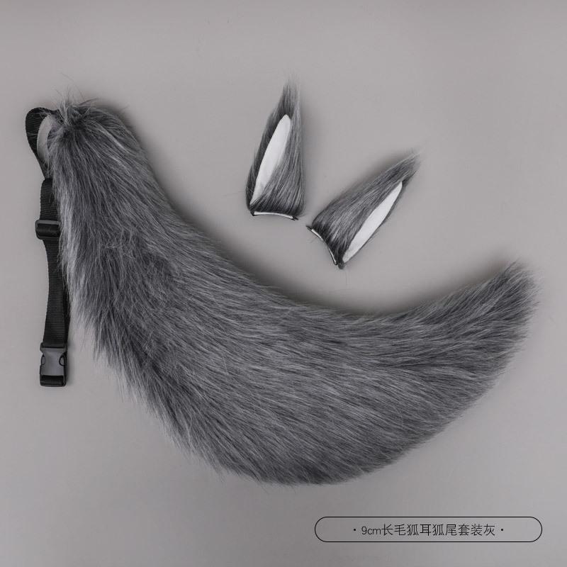 Animal Fox Furry Ear Headband Tail Furry Cosplay Lolita Cute Cat Ears Hairpin Tail Props
