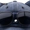Teenager Adult Adjustable Hat Cat Ear Trucker Hat, Baseball Cap with Detachable Sunglasses, Polyester Sports Pilot Style for Outdoor Travel