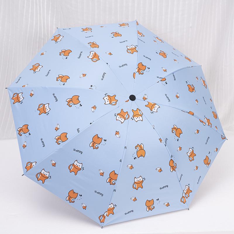 Parasol con Logo Personalizado Paraguas Plegable de Dibujos Animados - Doble Uso, Anti-UV, Para Lluvia o Sol