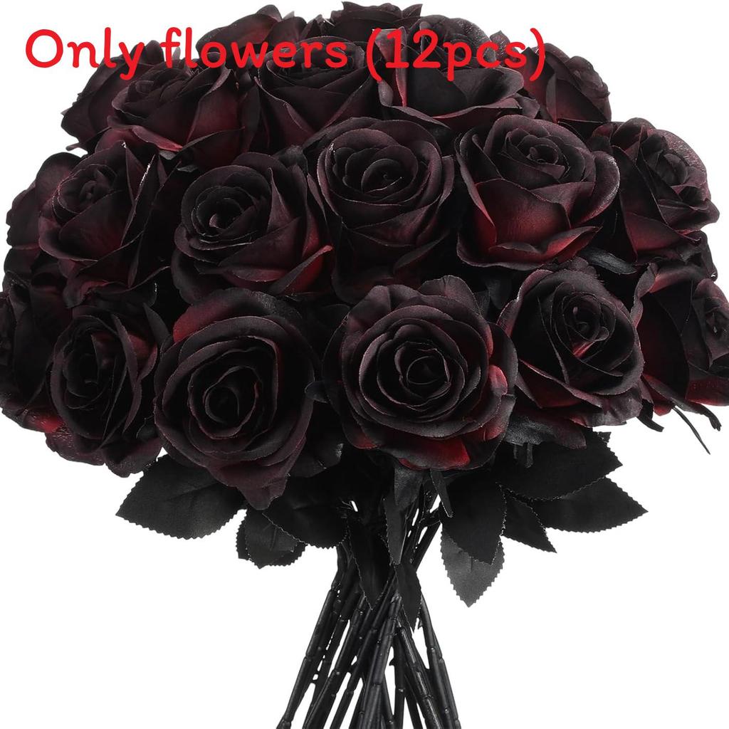 Gothic Style Silk Rose Artificial Flower With Curved Stem For Wedding And Party Arrangements
