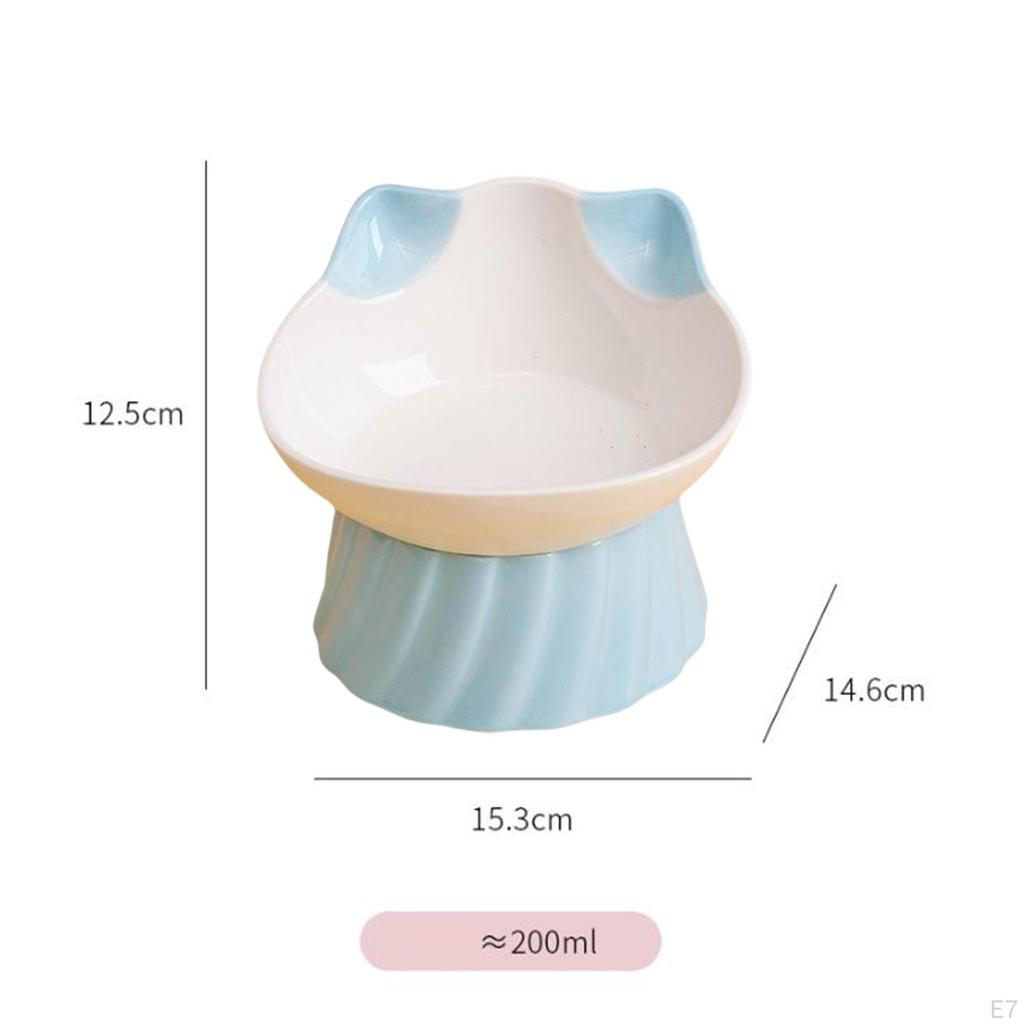 Cat Food Bowls, 15 Degree Tilting Skid Feeding Station Basin Large Capacity Drinking Raised